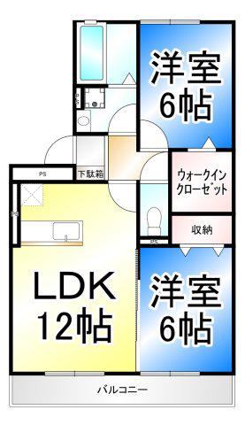 ラフレイシル(2LDK/3階)の間取り写真