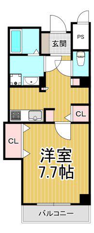 ラウレア逆瀬川(1K/4階)の間取り写真