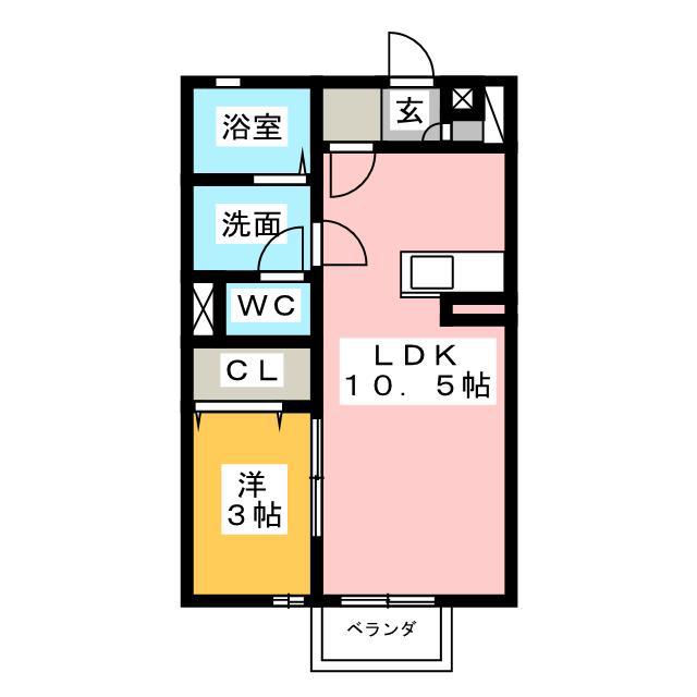 COMODO楠III(1LDK/1階)の間取り写真