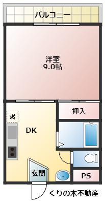 ロゼッタウエスト(1K/2階)の間取り写真
