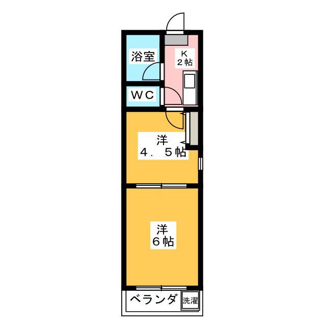 シャトレーゼ(2K/2階)の間取り写真