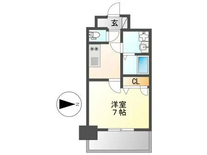 エスリード大須観音プリモ(1K/8階)の間取り写真