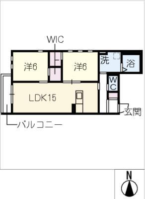 メゾンド レーヴ(2LDK/2階)の間取り写真