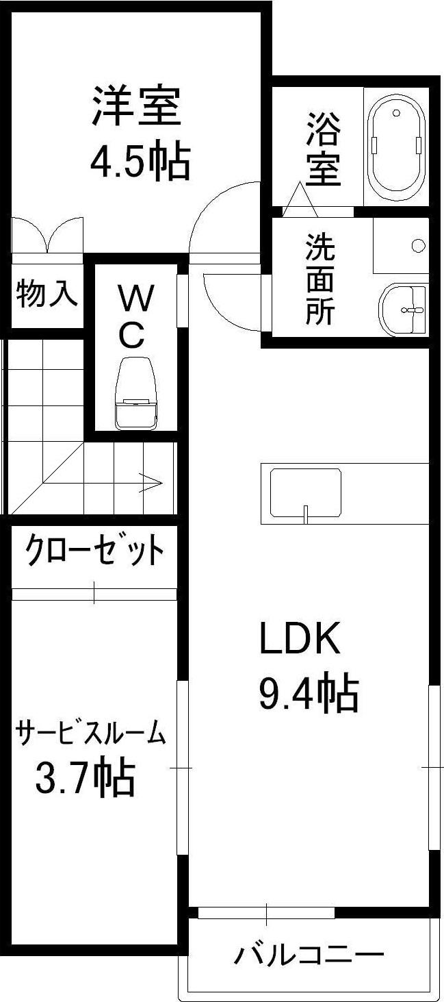 ＪＲ東北本線 仙北町駅 徒歩33分 2階建 築12年(1SLDK/2階)の間取り写真