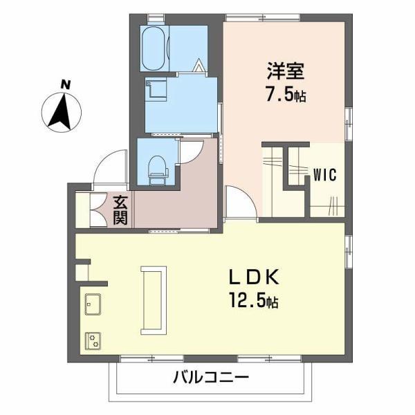 シエル・エトワールB棟(1LDK/1階)の間取り写真
