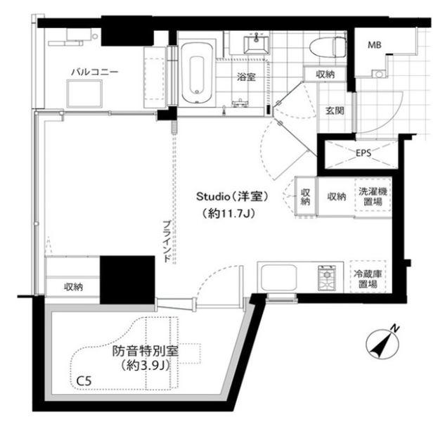 SHINKA(1SK/6階)の間取り写真