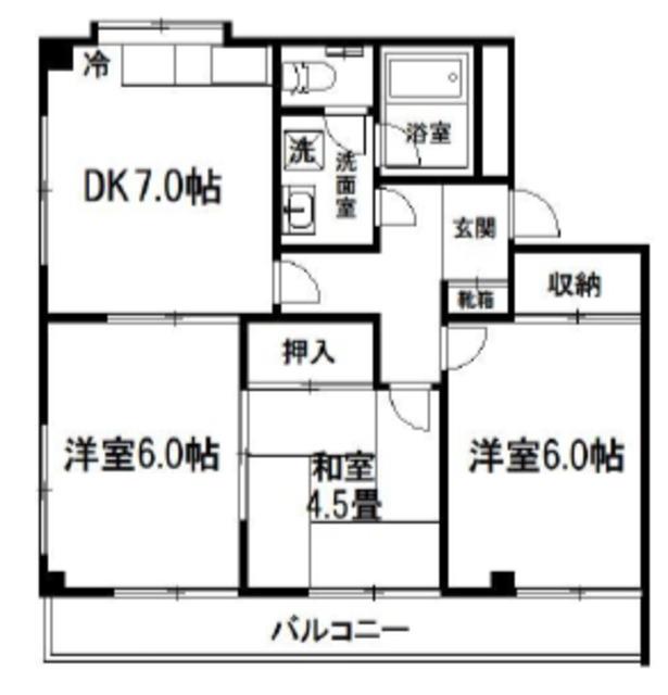 加藤マンション(3DK/2階)の間取り写真