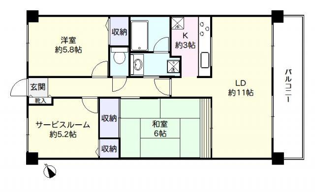 ストークマンション上尾浅間台(2SLDK/2階)の間取り写真