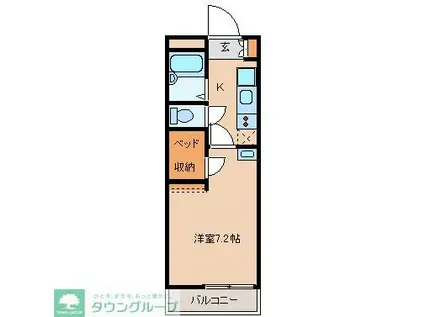 レオパレスOVIRA(1K/2階)の間取り写真