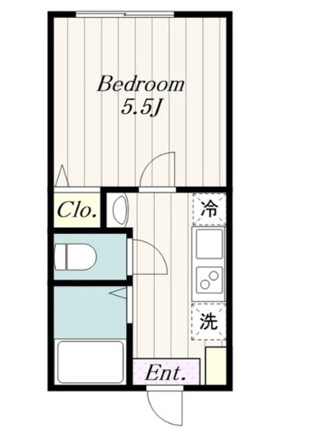 ラフィーネ読売ランド前(1K/1階)の間取り写真