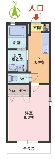 WAVE VERDURE III(1K/1階)の間取り写真