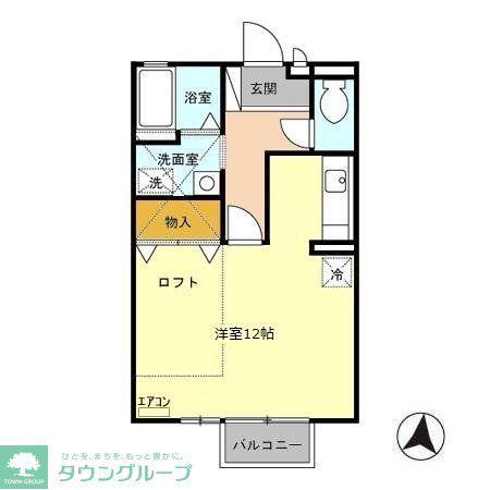アピエ 壱番館/弐番館 壱番館(ワンルーム/2階)の間取り写真