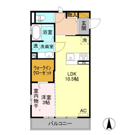 コージーネスト(1LDK/3階)の間取り写真