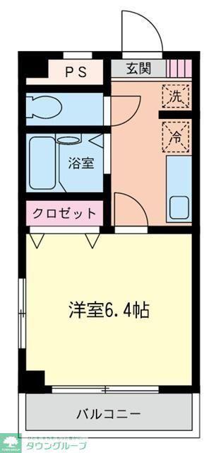 Mビル(1K/1階)の間取り写真