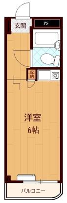 スカイガーデン(ワンルーム/8階)の間取り写真