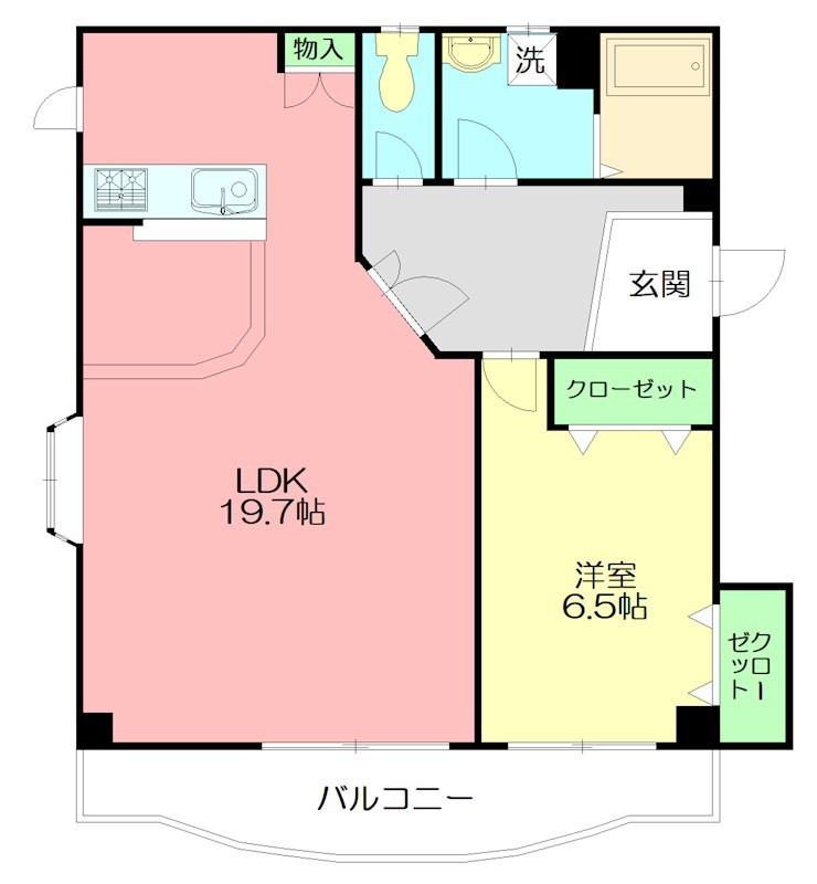 プラチナレジデンス(1LDK/3階)の間取り写真
