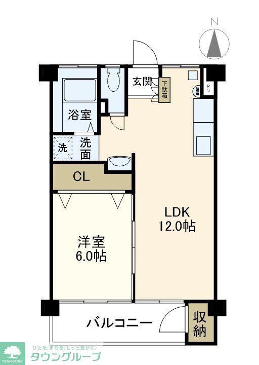 メゾン上村(1LDK/4階)の間取り写真