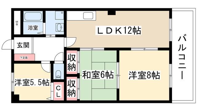 アルカディア長久手(3LDK/1階)の間取り写真