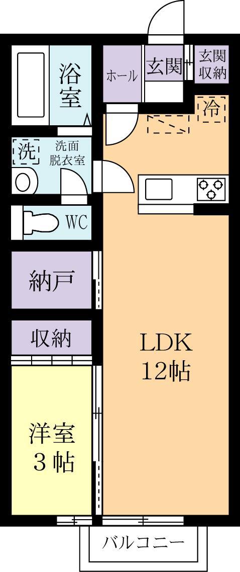 ウインベル(1LDK/1階)の間取り写真