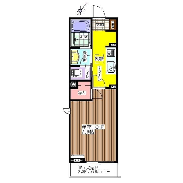 GRANDE ETOILE 18(1K/1階)の間取り写真