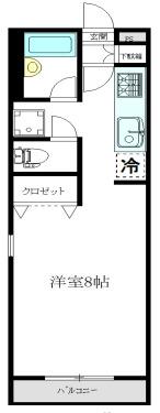 エムエイチビル2(1K/2階)の間取り写真