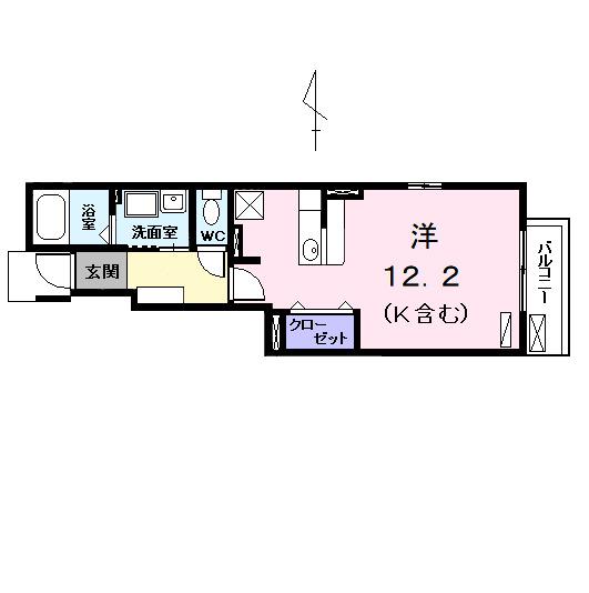 CASA 18(ワンルーム/1階)の間取り写真