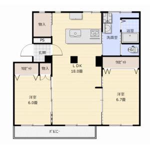 テレパレス山鼻19条(2LDK/1階)の間取り写真