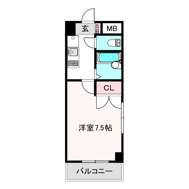 サンタバーバラ(1K/8階)の間取り写真
