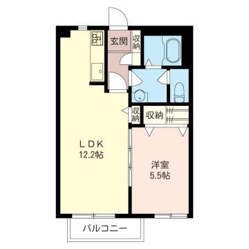 リファインド(1LDK/2階)の間取り写真