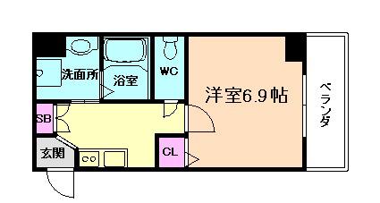 グランデュオM海老江(1K/7階)の間取り写真