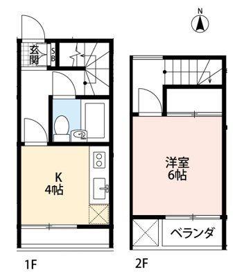 サンハイム(1K/1階)の間取り写真