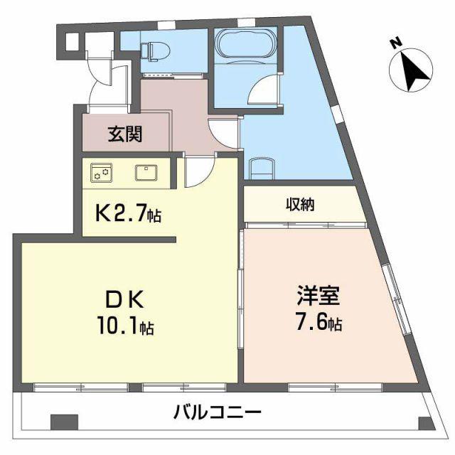 ファミーユ (1LDK/3階)の間取り写真