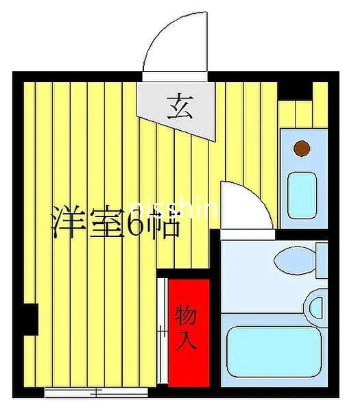 日の出ハイツ(ワンルーム/3階)の間取り写真
