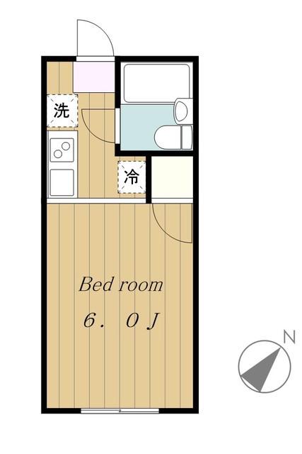 シャルム若松(ワンルーム/2階)の間取り写真
