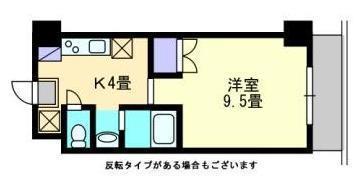 西町ロイヤルスクエア(1K/3階)の間取り写真