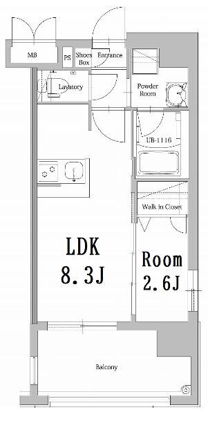 エンクレスト香椎セピア通(1LDK/7階)の間取り写真