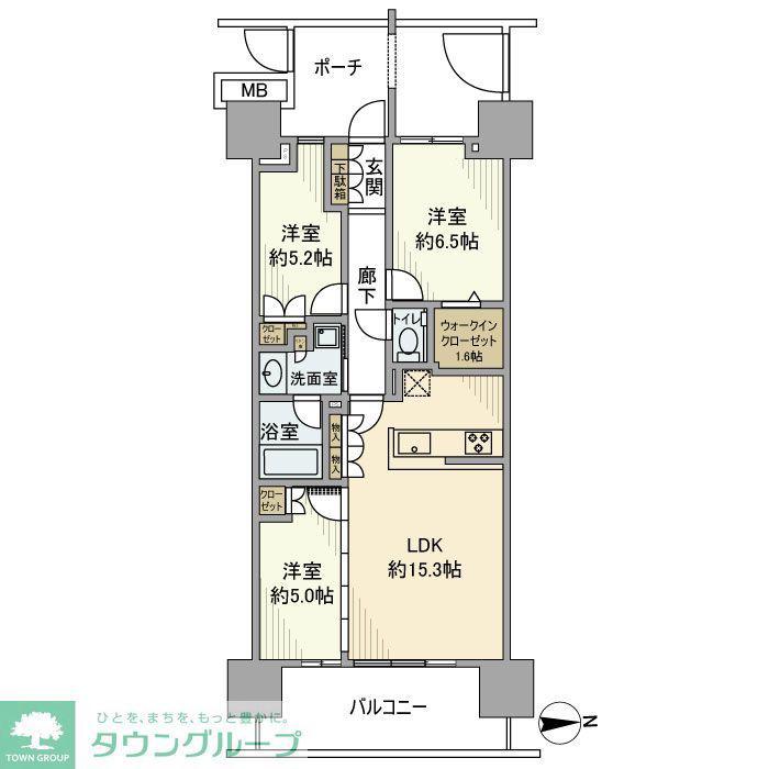 グランドメゾン品川シーサイドの杜(3LDK/11階)の間取り写真
