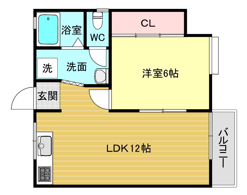 JMIハイツ(1LDK/2階)の間取り写真