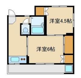 トリーベルハイツ(2K/2階)の間取り写真
