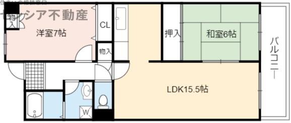 コンフォートヴィラ緑橋(2LDK/7階)の間取り写真