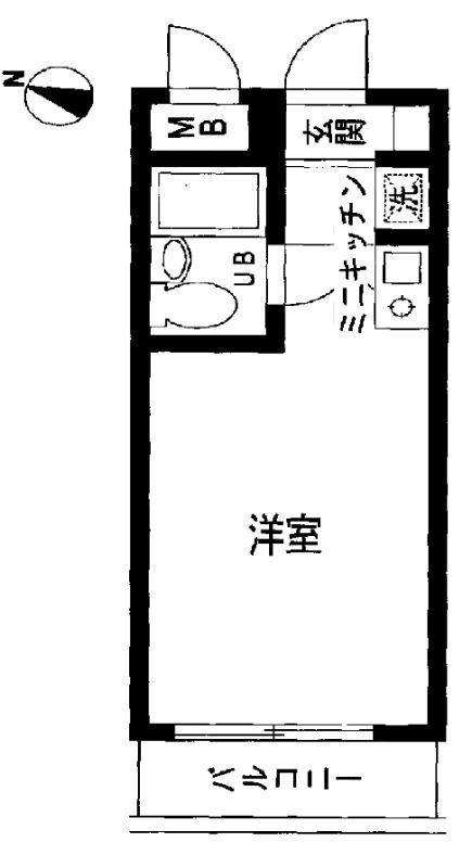 パレ・ドール高砂I(1K/4階)の間取り写真
