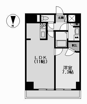 パークアクシス丸の内(1LDK/3階)の間取り写真