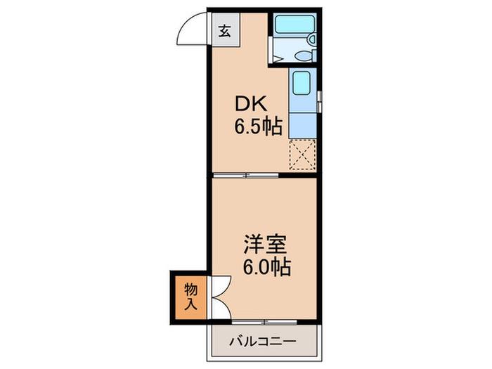 チェリーハイツ(1DK/1階)の間取り写真