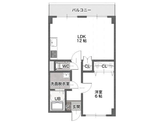 レザンヨシダA(1LDK/1階)の間取り写真