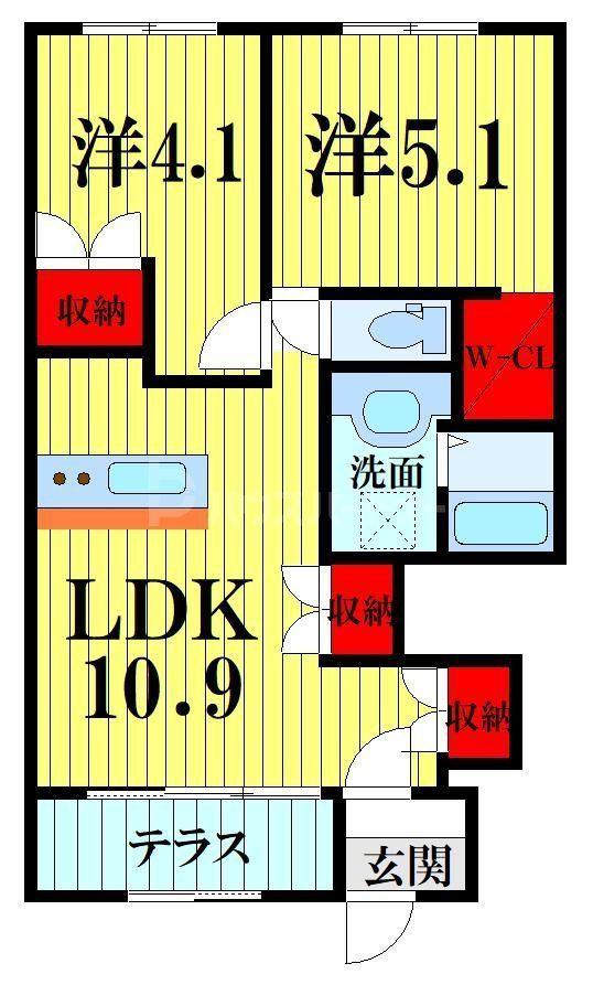 ラーパ RAPA(2LDK/1階)の間取り写真