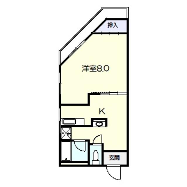 双輪コーポ2号館(1K/3階)の間取り写真