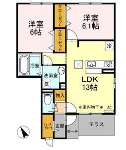 セジュール土瓜(2LDK/1階)の間取り写真