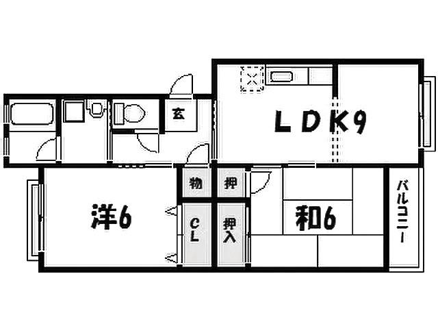 笠川83番館(2LDK/2階)の間取り写真