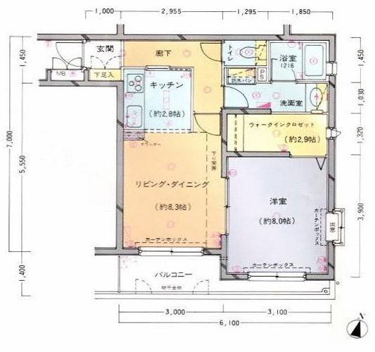 エレガンス代々木(1LDK/4階)の間取り写真