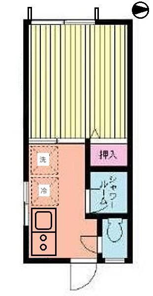 ベジコート明大前(1K/1階)の間取り写真
